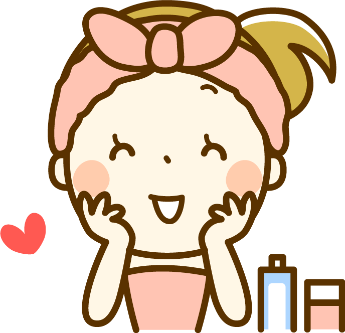お肌のお手入れをするママさん